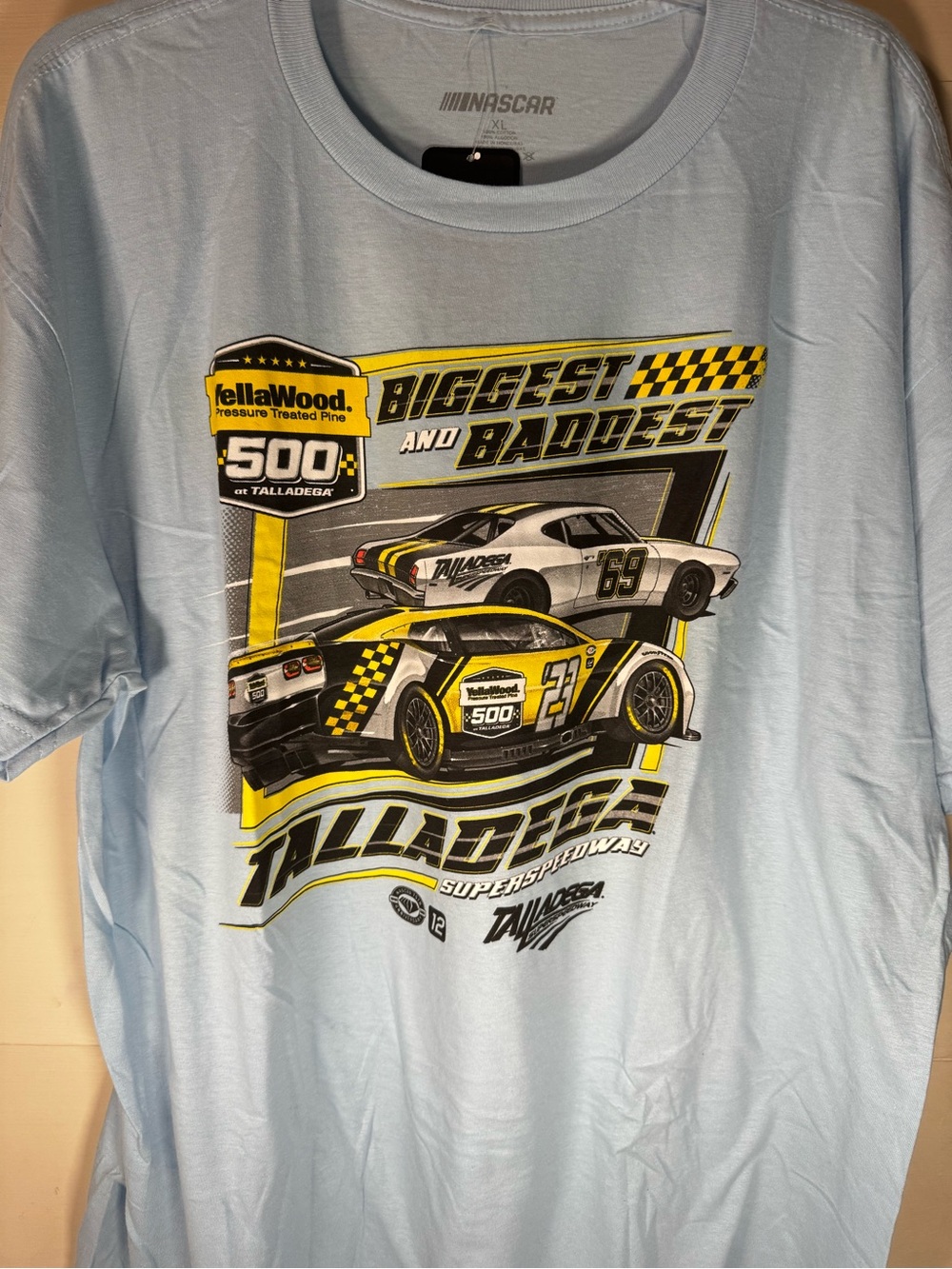 Nascar Talladega 'Biggest and Baddest' Light Blue Graphic Tee